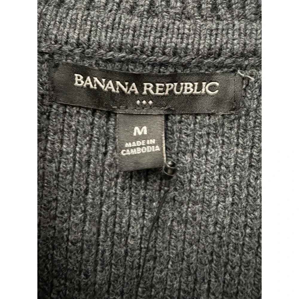 Banana Republic Sweater Blazer Mens Medium Gray Shawl Collar Double Breasted HR1